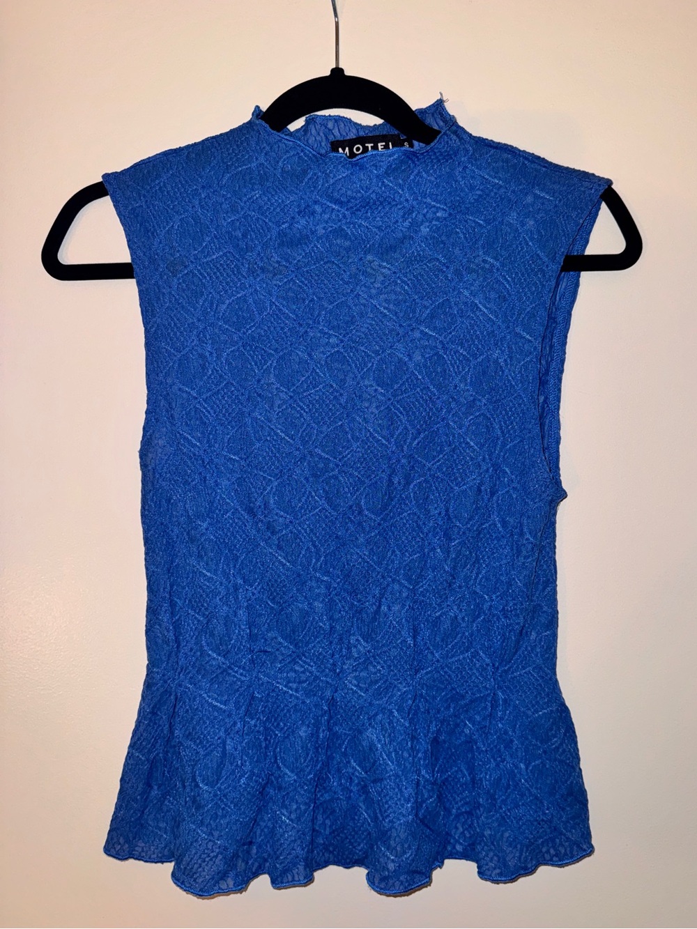 Motel Rocks Royal Blue Textured Sleeveless Peplum Camisole